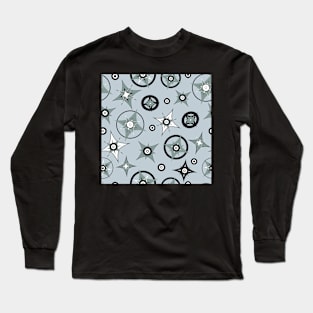 Compass Rose on Gray Long Sleeve T-Shirt